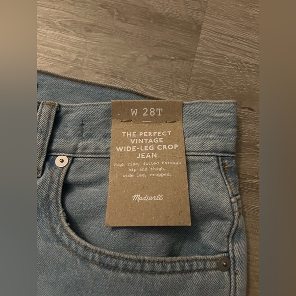 NWT: Madewell “Perfect Vintage Wide-Leg Cropped Jean” - Picture 6 of 6